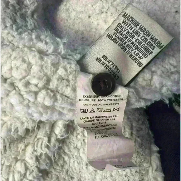 L.L Bean Womens Small Scotch Plaid Flannel Sherpa Lined Hoodie Zip Sweatshirt - Picture 6 of 6